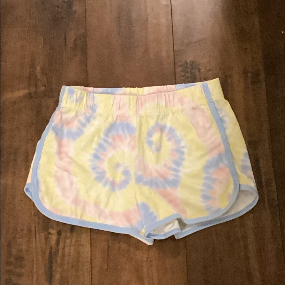 Wonder Nation Kids Tie-Dye Shorts - Pastel Blue and Yellow